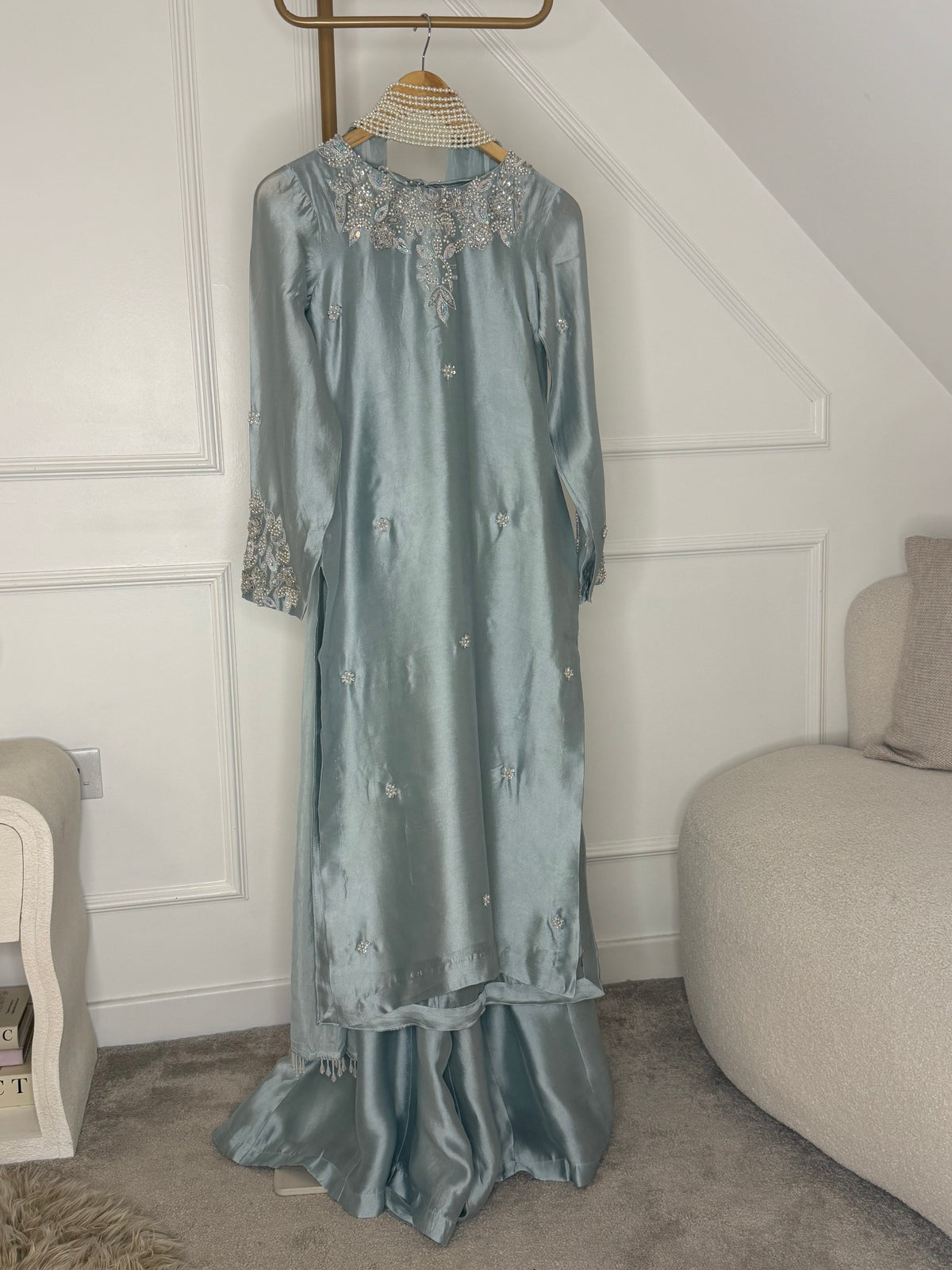 NOORI🕊️ POWDER MINT LONG SHIRT