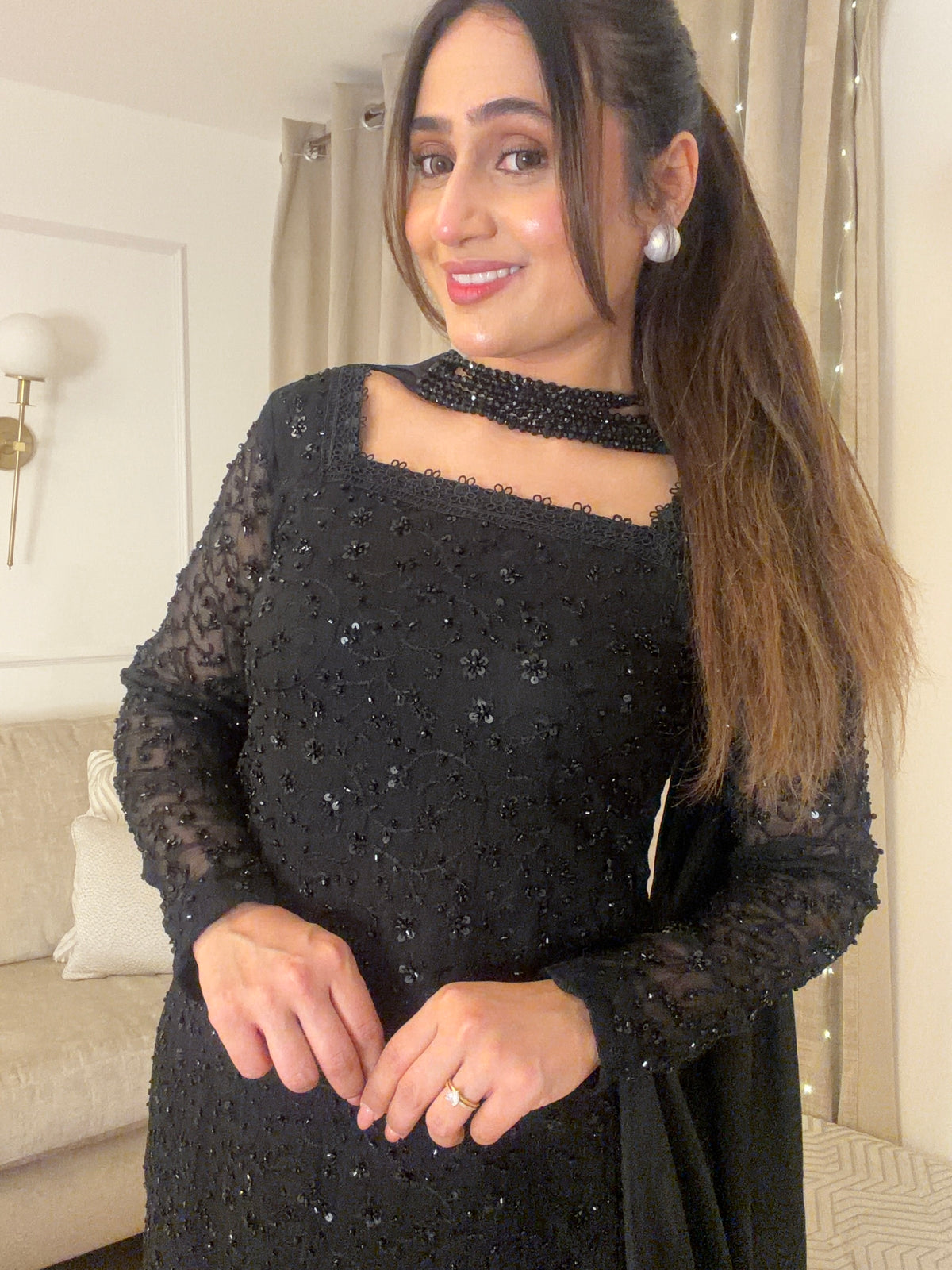 MASHUKA
- BLACK CRYSTAL DUPATTA