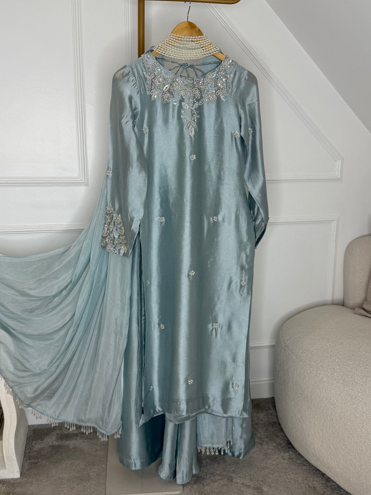 NOORI🕊️ POWDER MINT LONG SHIRT