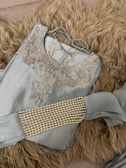NOORI🕊️ POWDER MINT LONG SHIRT